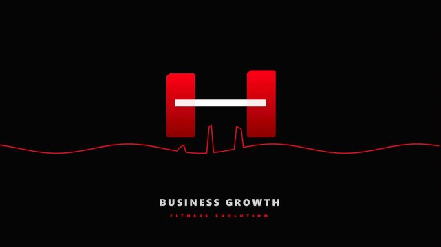 Business growth and fitness evolution motion graphics animation concept