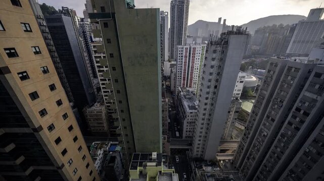 hong kong cyberpunk city with overlayed code and data on the buildings