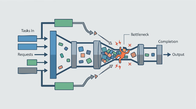 bottleneck workflow process illustration