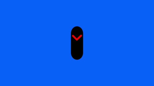 Scroll down with arrow Animation on black background 4k animated.
