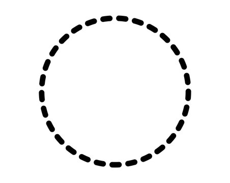 Dotted circle dashed line shape frame icon element graphic clipart isolated on transparent background