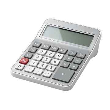 Modern electronic calculator isolated on transparent background