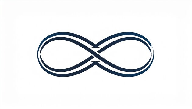 A dark infinity symbol is centered against a clean white background.