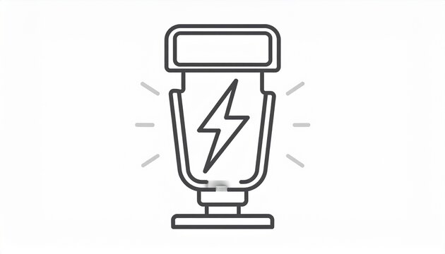 A line art icon depicts a camera flash with a lightning bolt symbol.