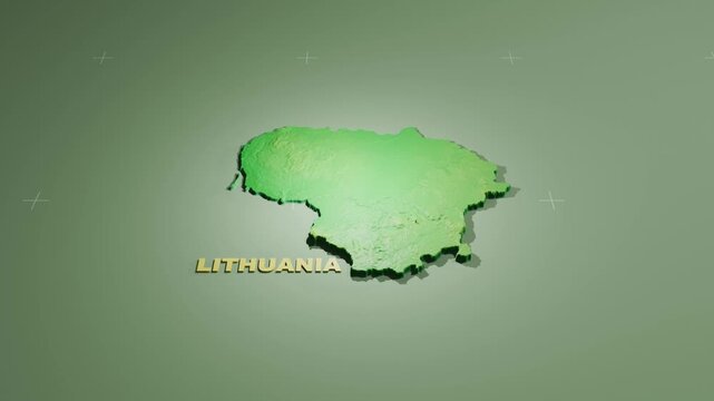 Detailed 3D Terrain and Elevation Map of Lithuania
