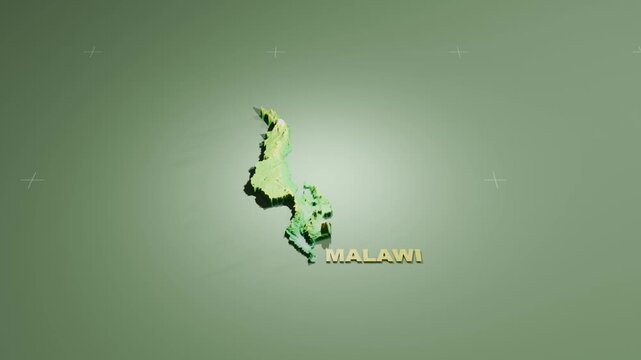 Detailed 3D Terrain and Elevation Map of Malawi