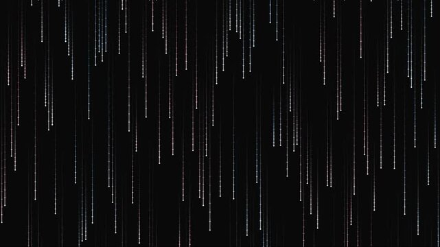 Abstract digital data rain falling on black background