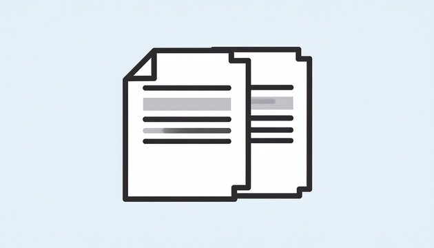 A simple line art icon depicts two overlapping documents.