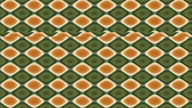 Abstract geometric pattern with orange and green oval shapes