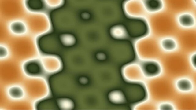 Abstract organic cell pattern with orange and dark green waves