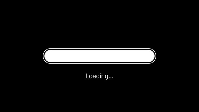 A clean white digital progress bar increasing smoothly against a dark backdrop, perfect for showcasing data buffering, application loading screens, and seamless computer interface upgrading.