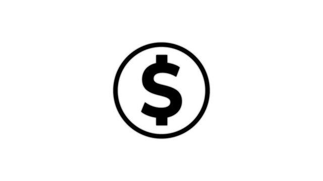 Simple black dollar sign icon inside a circle on a white background.
