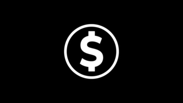 Simple white dollar sign icon inside a circle on a black background.