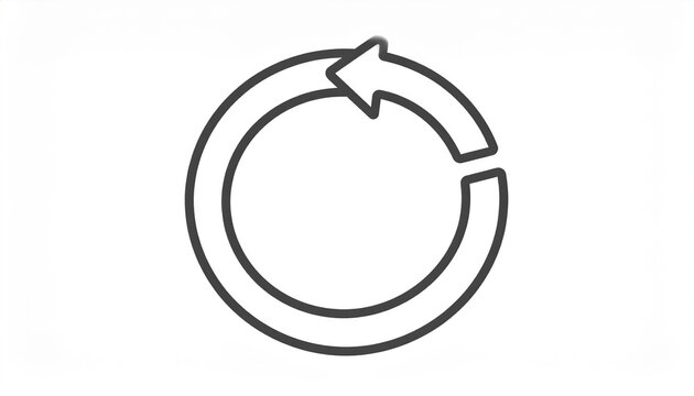 A circular arrow icon representing a refresh or reload action is centered on a white.