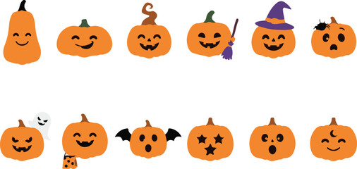 Fototapeta premium Stylized halloween pumpkin illustration featuring a classic carved jack o lantern design for seasonal holiday graphic projects