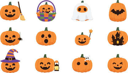 Obraz premium Festive halloween pumpkin illustration with a spooky carved face perfect for autumn holiday decorations and seasonal graphic designs