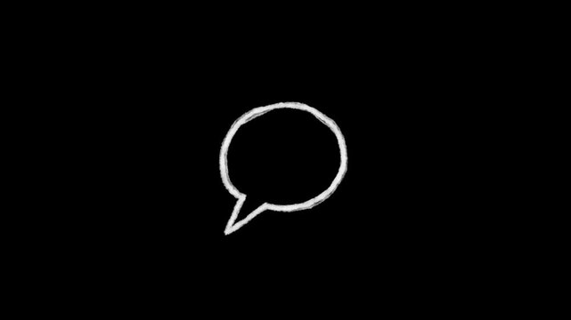 A clean white outline speech bubble icons popping up subtly on a dark background, serving as a perfect visual element for digital communication, online messaging, and user comments graphics.