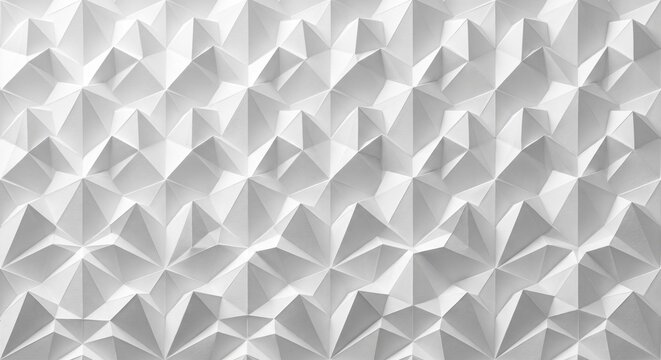 White geometric abstract background with 3D triangular low poly pattern texture and modern relief design