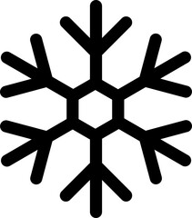 Detailed black snowflake icon for winter season isolated on transparent background © Naima