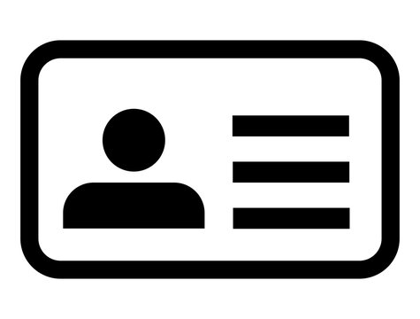 ID card identity badge outline icon isolated on transparent background