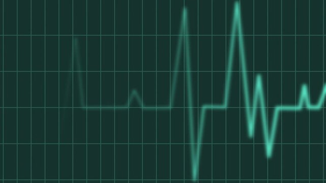 Health heartbeat mint color line, showing and heart rhythm, medical monitor trace animation.4k video