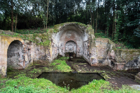 Ancient Nymphaeum of Egeria in the Caffarella Park Along Via Appia Antica