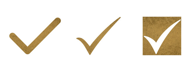 Kraft Paper Check Mark Icons Set for Approval and Verification © GULJARHUSSAIN