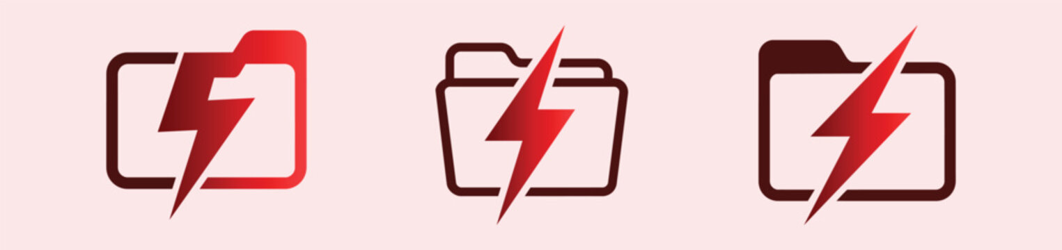 File folder with lightning bolt icon a symbol representing fast data transfer and energy energy speed