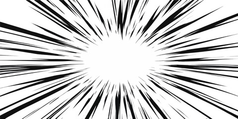 black and white radial action speed line vignette background for comic manga focus zoom burst banner © Md Abdul Aziz 
