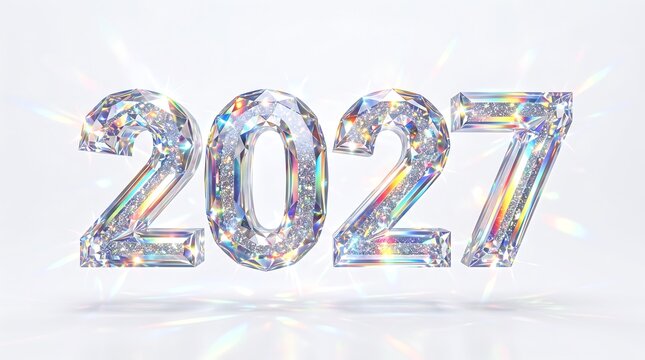 Sparkling 2027 Design Glittering Year Numbers