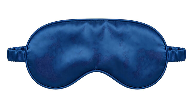 Luxury Blue Silk Sleep Mask Isolated on Transparent Background, Comfortable Satin Eye Cover for Better Rest, Travel and Insomnia Relief, High Quality Padded Nighttime Accessory for Wellness