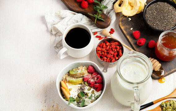 Healthy breakfast concept.