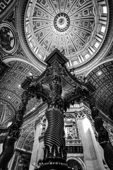 Rome, Italy - March 30, 2026 - Dome and baldachin of the main altar inside Saint Peters Basilica Rome © imagoDens