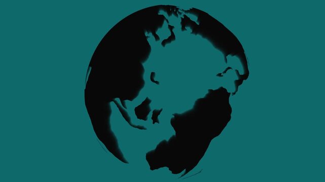 Digital globe animation rotates across a futuristic network plane on dark. Planetary connectivity data routes through digital globe. Modern technology powers globe.