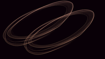 Abstract Copper Orange Glowing Light Rings Overlapping Elliptical Orbits Thin Line Loops Black Background Minimal Art © SyedAusaf