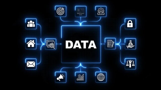 Enterprise Business Software and Digital Transformation Concept with Data Technology