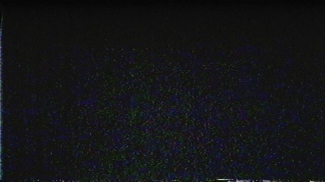 Glitchy vhs noise background with static television interference and analog texture creating vintage retro video style.