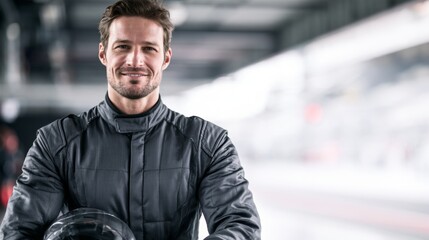 Obraz premium F1 driver smiling at the camera