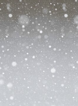 Falling snow and glowing bokeh lights overlay texture, creating an abstract winter snowfall background with soft blurred snowflakes for holiday, Christmas and seasonal design.