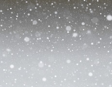 Falling snow and glowing bokeh lights overlay texture, creating an abstract winter snowfall background with soft blurred snowflakes for holiday, Christmas and seasonal design.