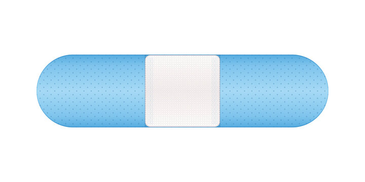 Blue adhesive bandage strip for medical wound care