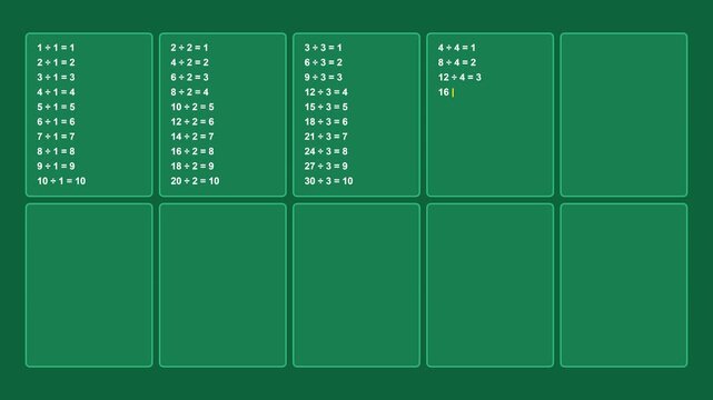 Educational green math equations video background
