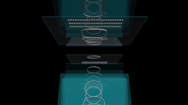 Futuristic Digital User ID Card with Floating Holographic Interface
