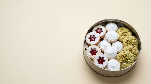 丸缶に詰めたクリスマスクッキー詰め合わせ