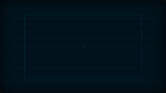 Digital hud interface glowing on dark computer screen with scanlines
