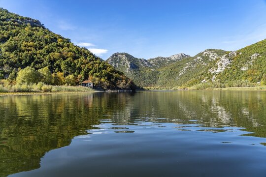 Landscape on the river Crnojevic near Rijeka Crnojevica, Montenegro