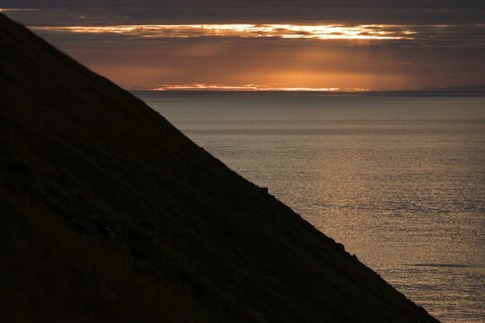 Hillside by the sea, L&aacute;trav&iacute;k bay, near L&aacute;trabjarg, Westfjords, Iceland