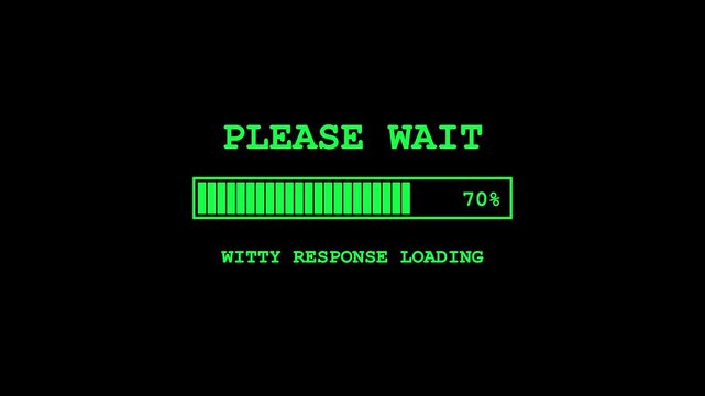 Retro Green Loading Progress Bar with Please Wait Interface