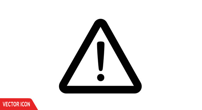 Warning Sign, Exclamation Mark in Triangle, Alert Symbol, Isolated