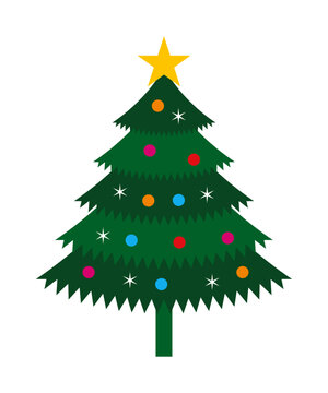 クリスマスツリー　シンプル　イラスト　ベクター